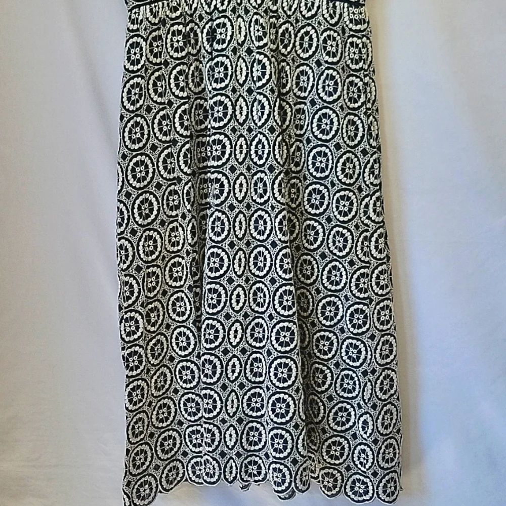 J.Crew Double Strap Cotton Sundress Navy & White Size 4